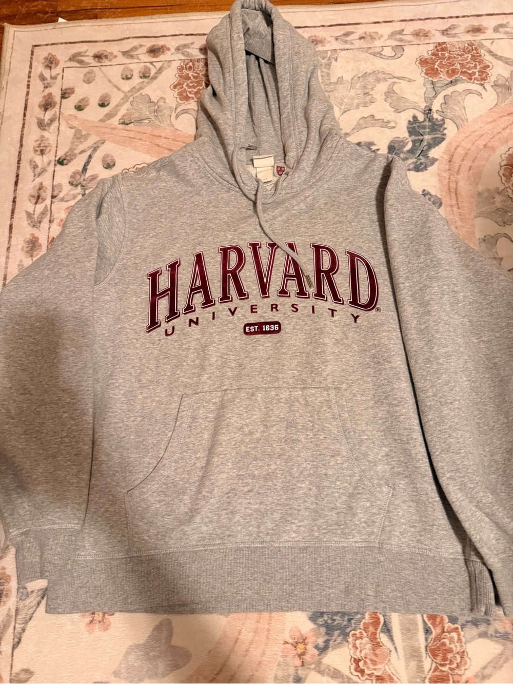 H&M Gray Hoodie with Maroon Harvard Logo